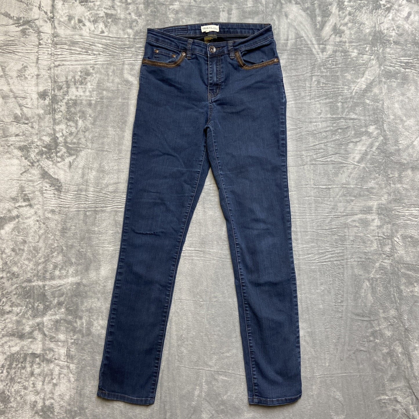 Tribal Jeans Straight Jeans Women’s Size 8 Dark Blue Stretch Denim