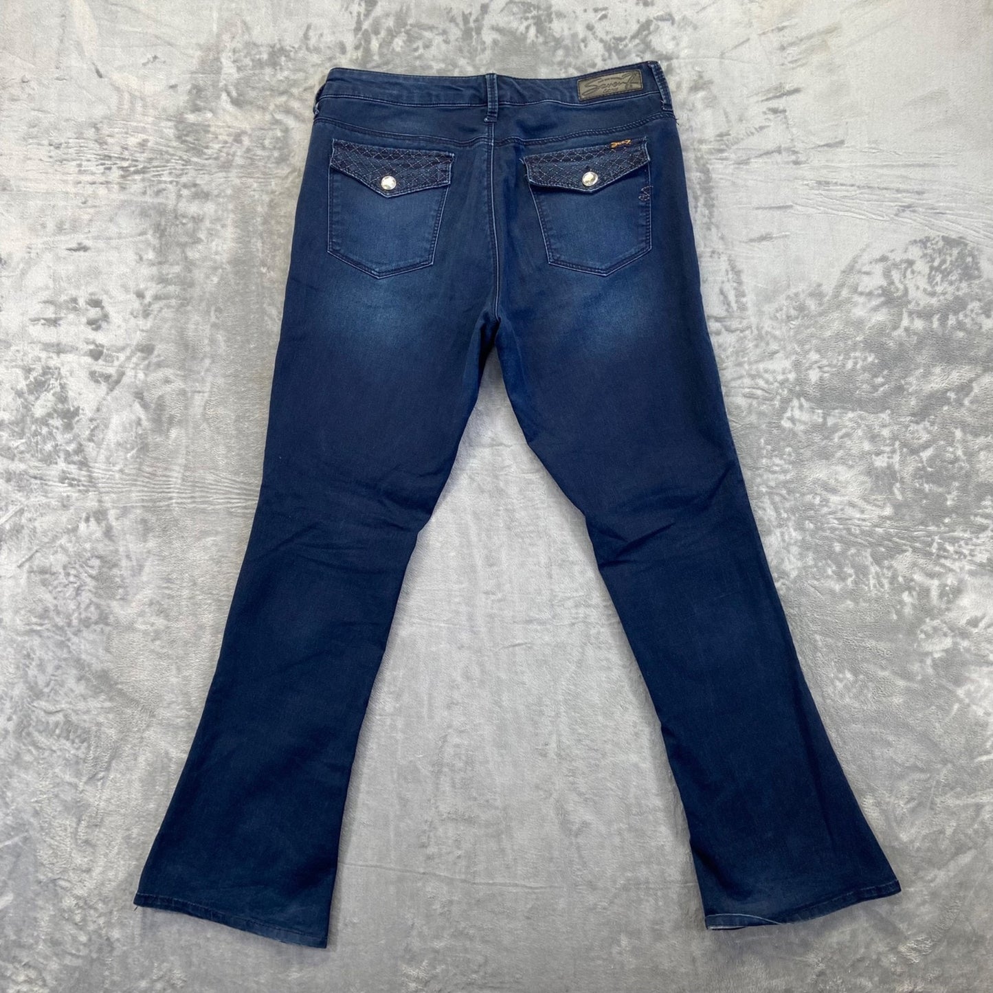 Seven7 Women's Rocker Slim Flare Jeans Size 14 Dark Wash