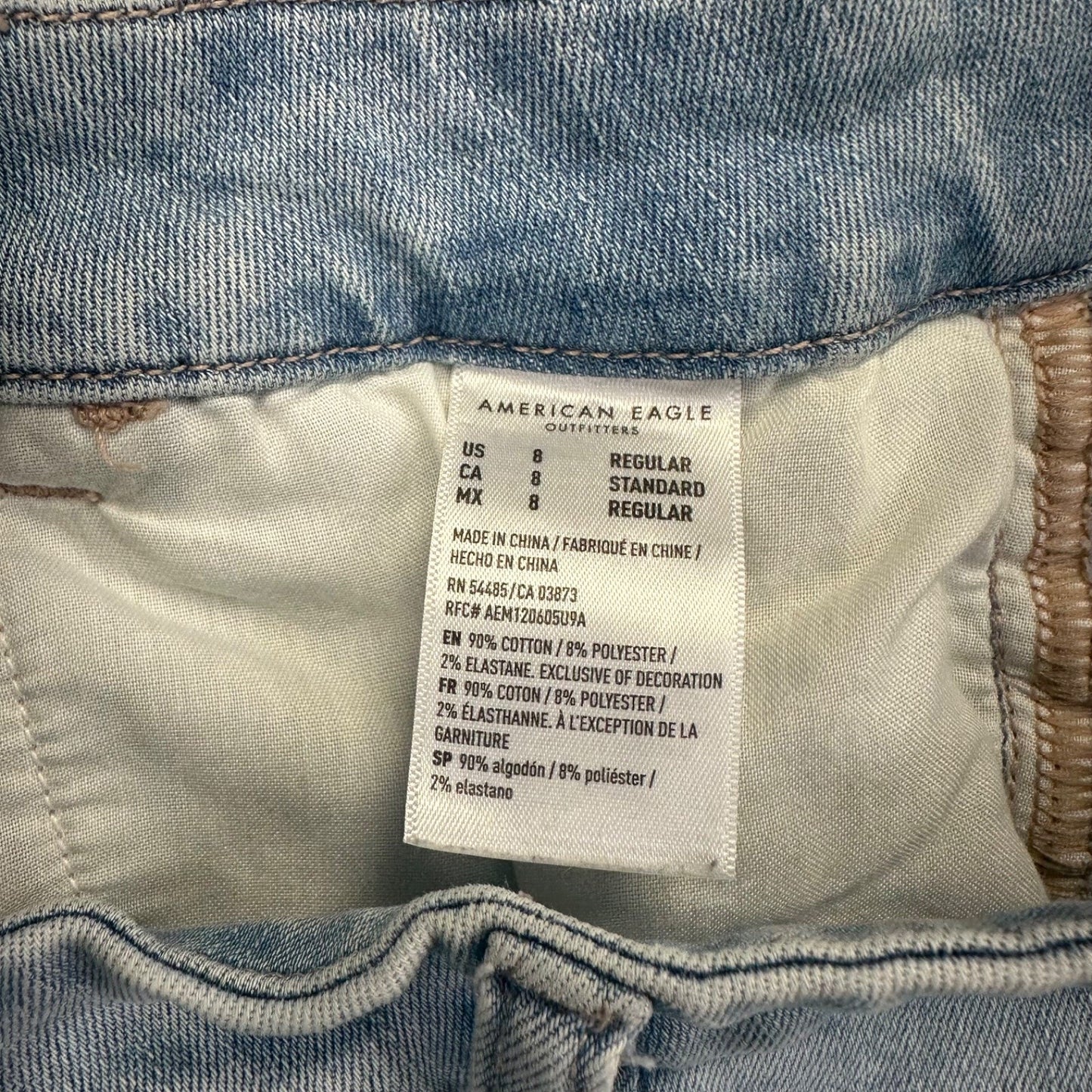 American Eagle Women's Stretch Curvy High Rise Jegging Women's 8 Reg Light Blue