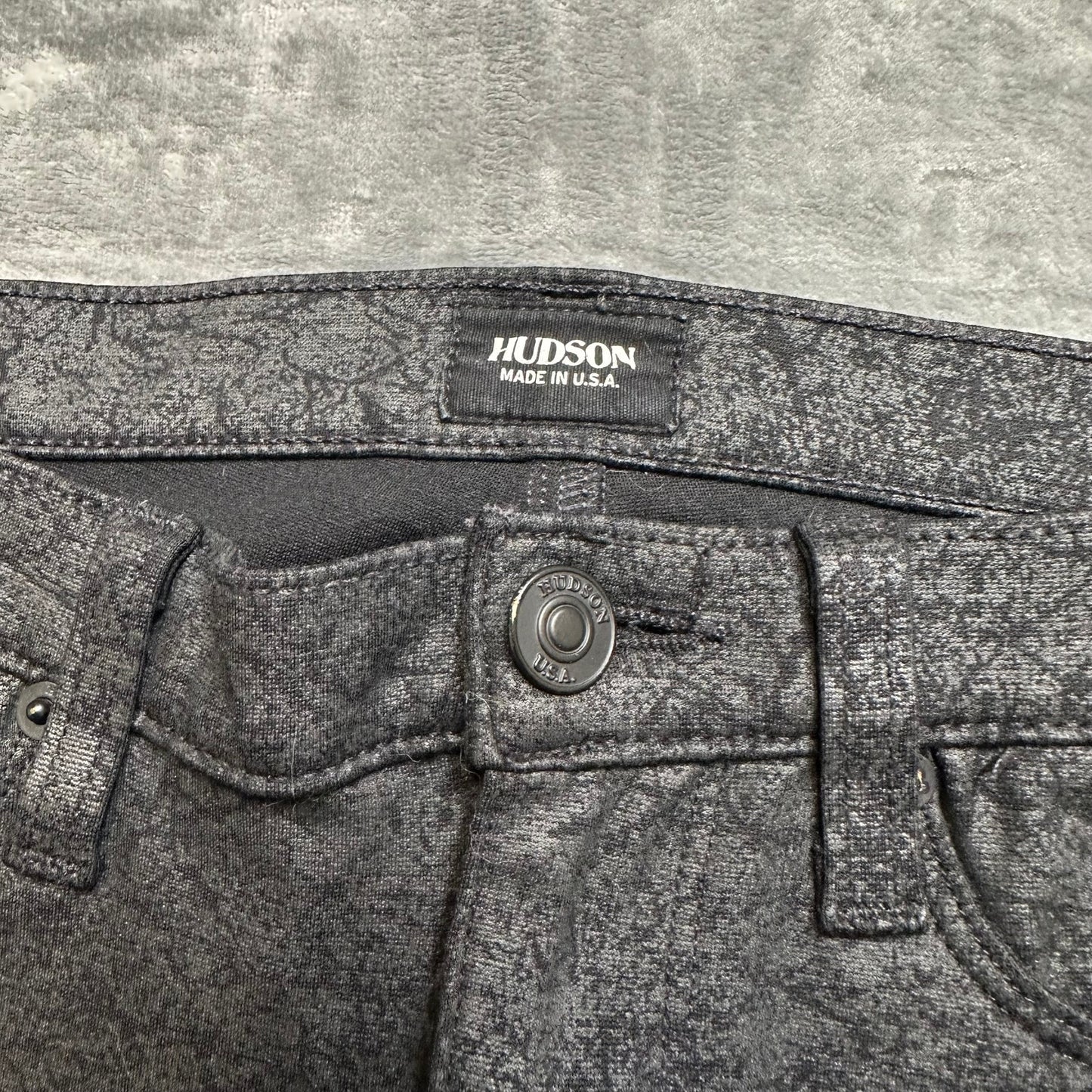 Hudson Skinny Jeans Women's Size 24 Black Marble Denim