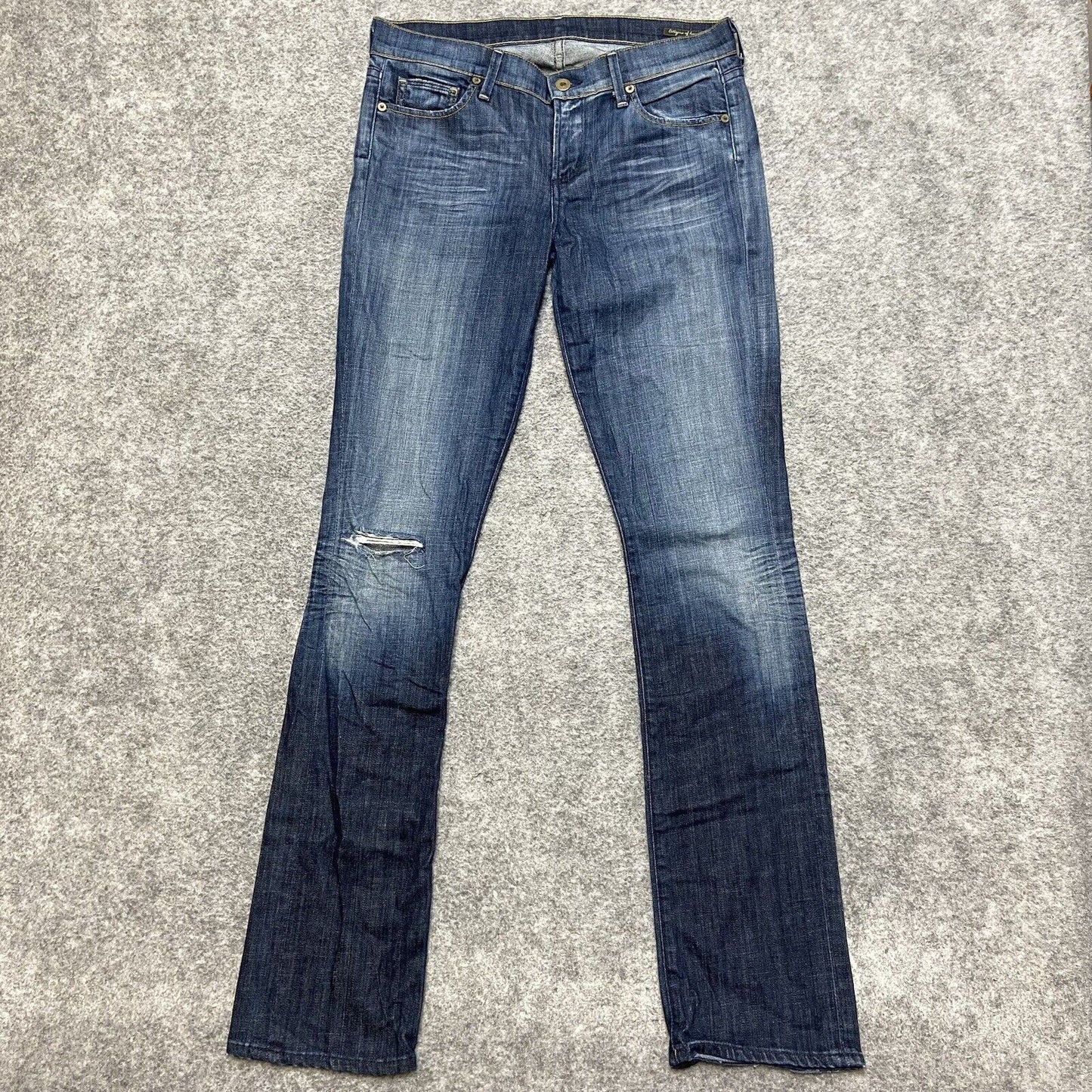 Citizens of Humanity Distressed Bootcut Jeans Women's Size 28 Dark Blue Faded