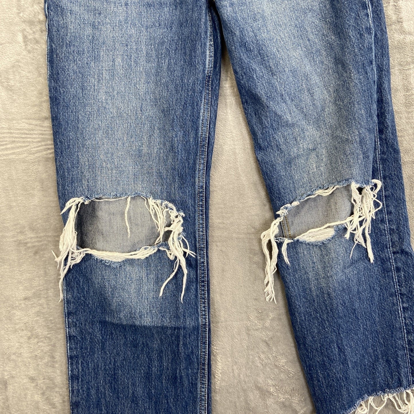 Levi's Low Pro Straight Distressed Jeans Women's Size 24 Blue Denim