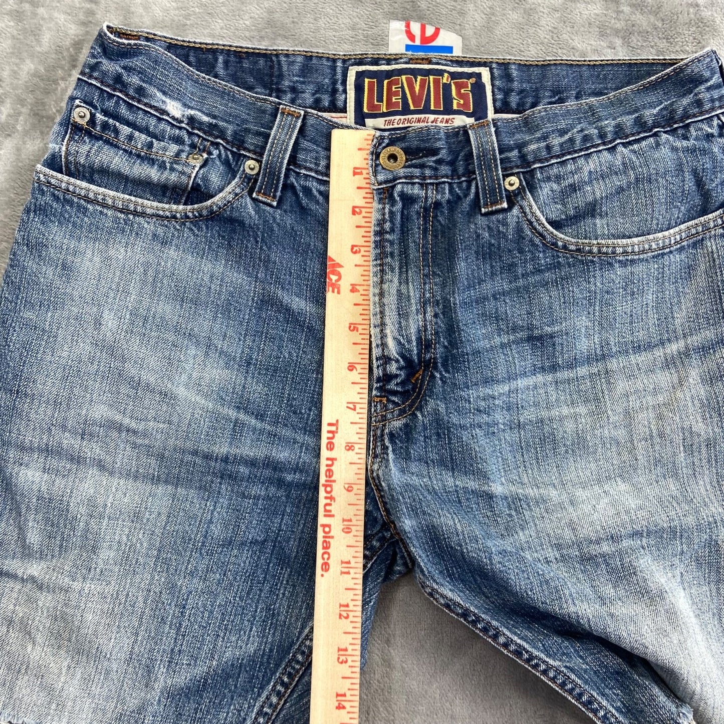 Vintage Levi's Men's 514 Slim Straight Cutoff Denim Shorts 33 Blue Jorts