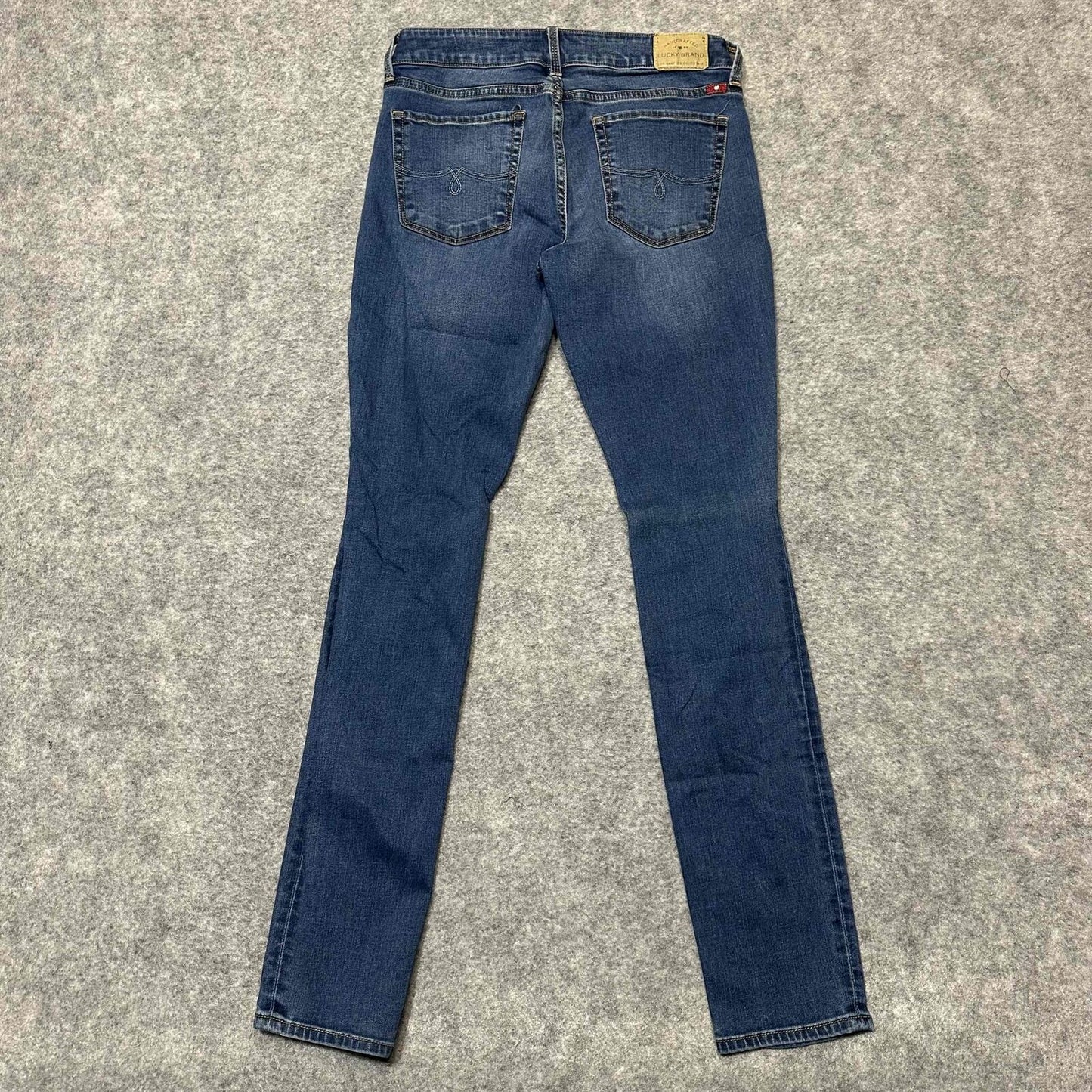 Lucky Brand Women's Leyla Skinny Distressed Jeans Size 26 Blue Dark Wash Denim