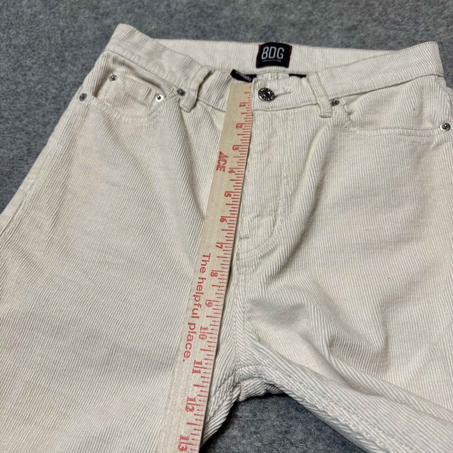 BDG Corduroy Carpenter Slim Straight Jeans Women's Size 26 Cream White