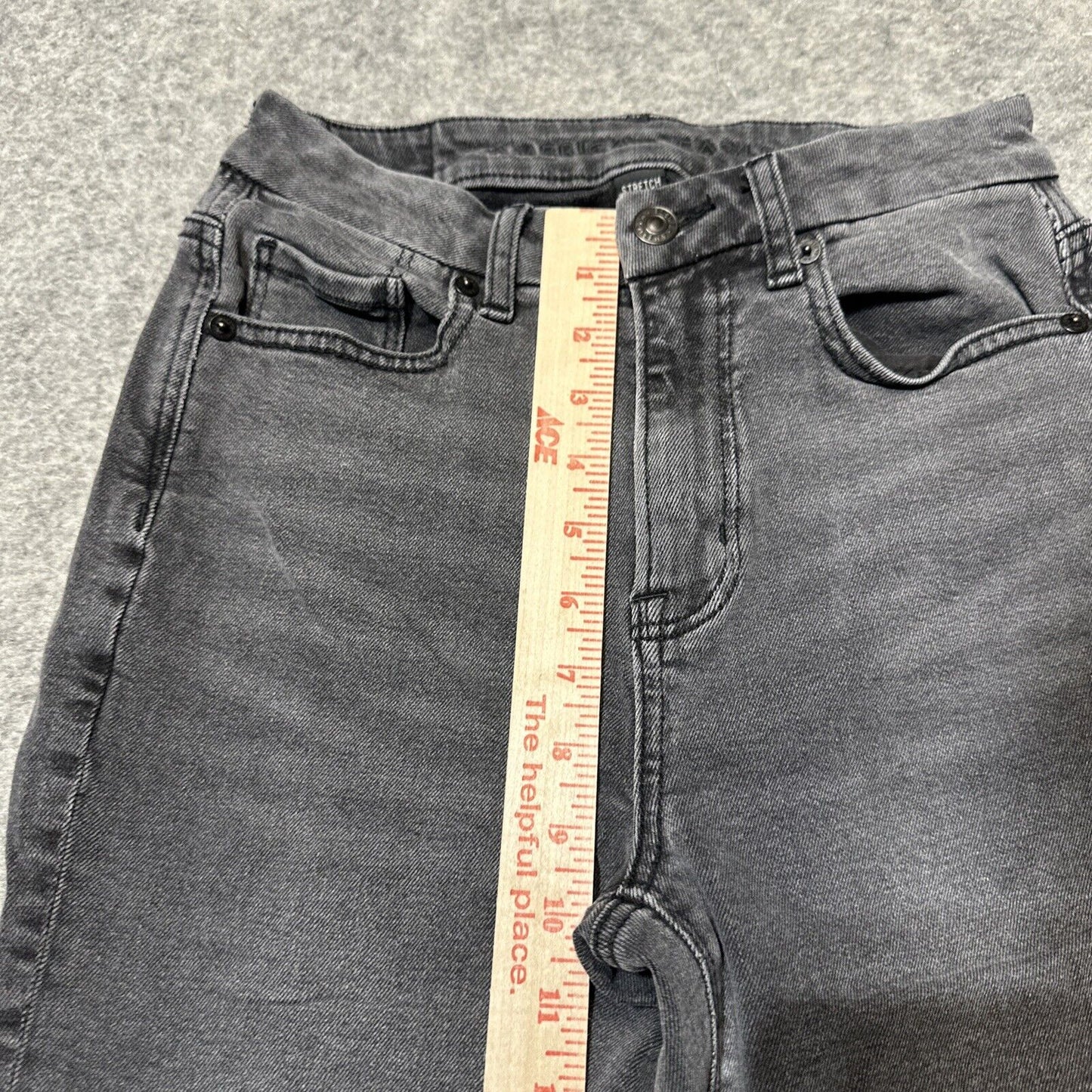 American Eagle Stretch Women's Curvy Mom Jeans Size 00 Black Dark Wash Denim