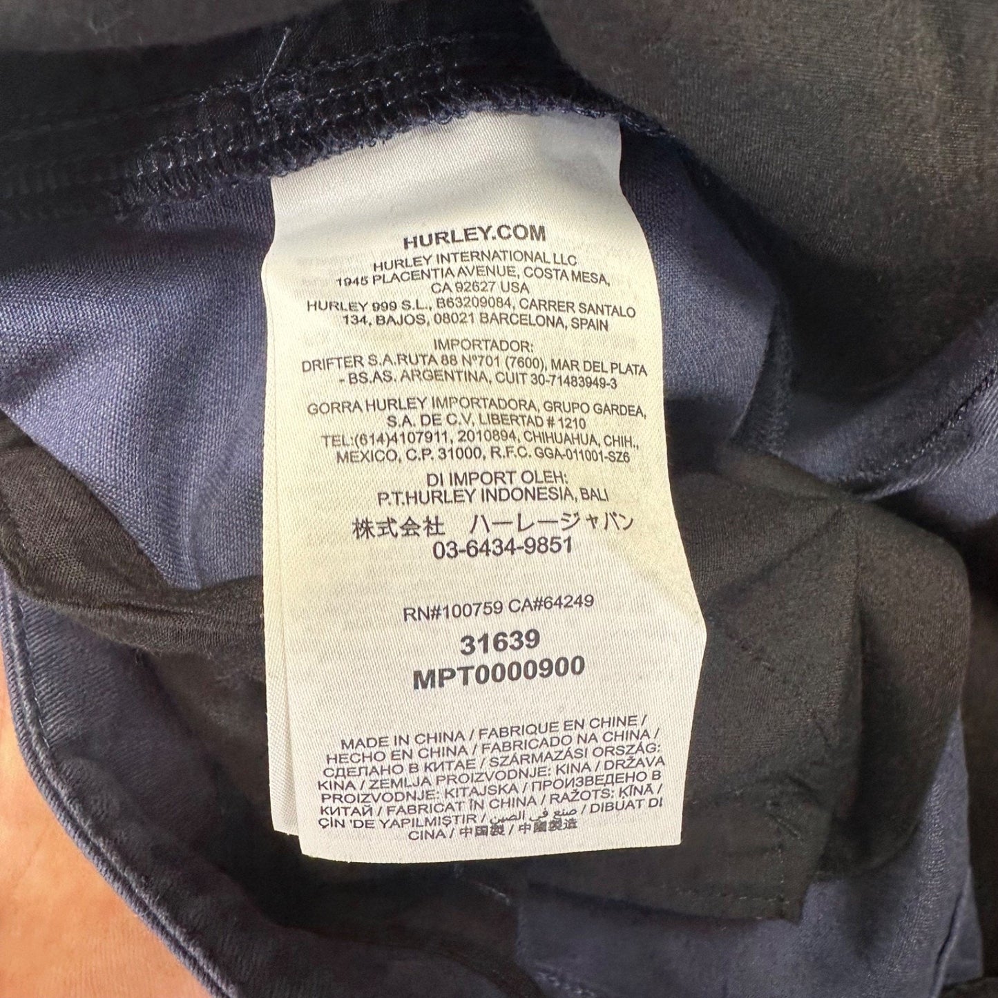 Hurley Men's Chino Pants Size 29 Dark Blue #534424