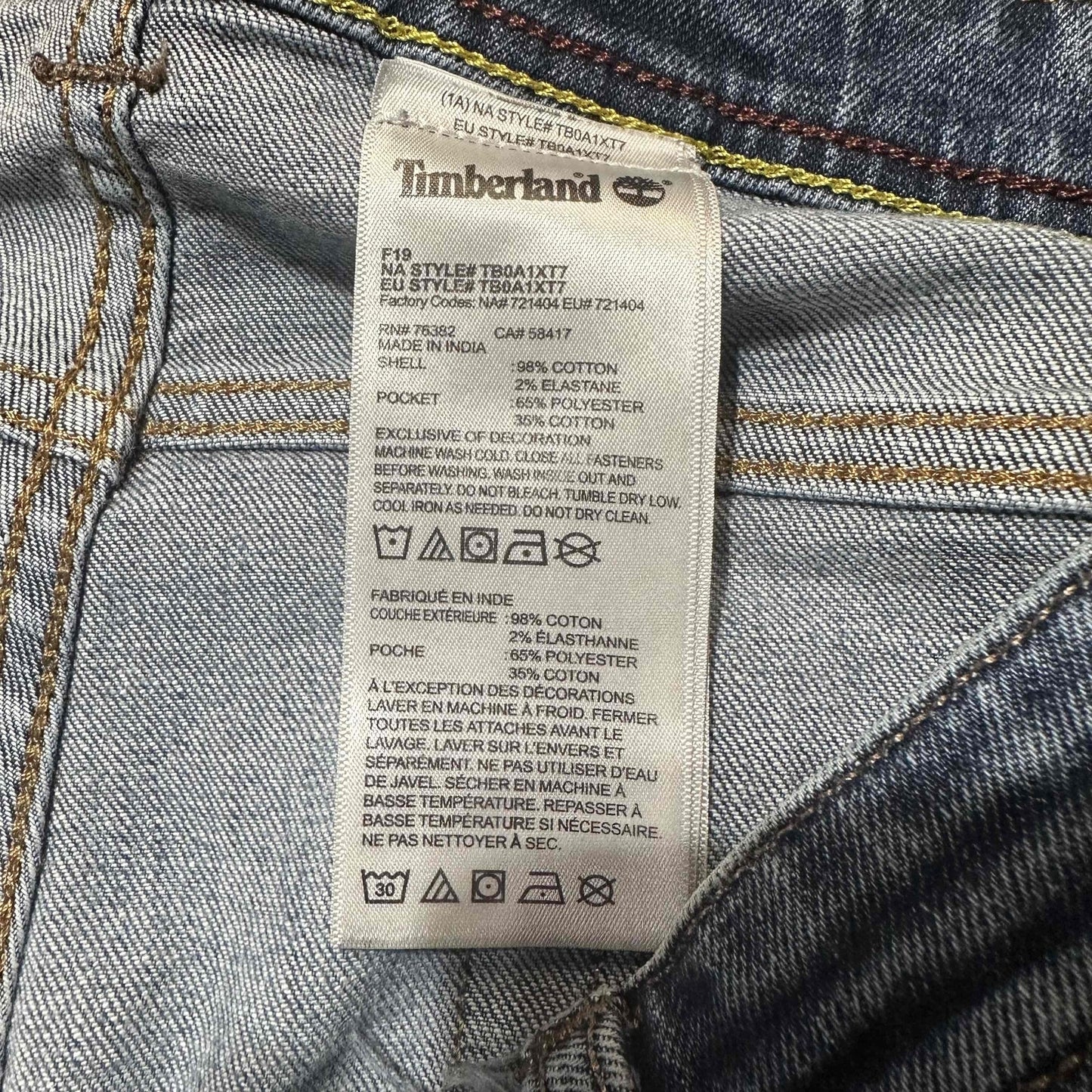 Timberland Men's Distressed Slim Jeans Size 32x32 Blue