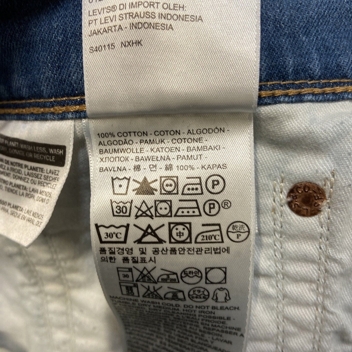 Levi's 504 Regular Straight Jeans Men's Size 36x32 Blue Denim