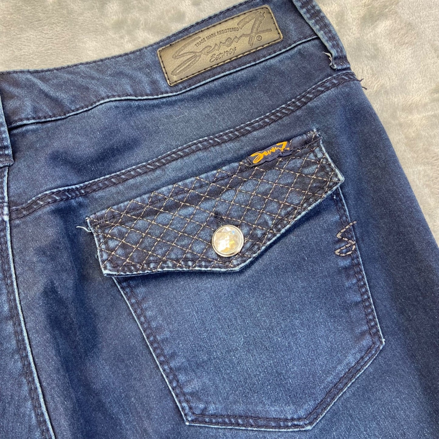 Seven7 Women's Rocker Slim Flare Jeans Size 14 Dark Wash