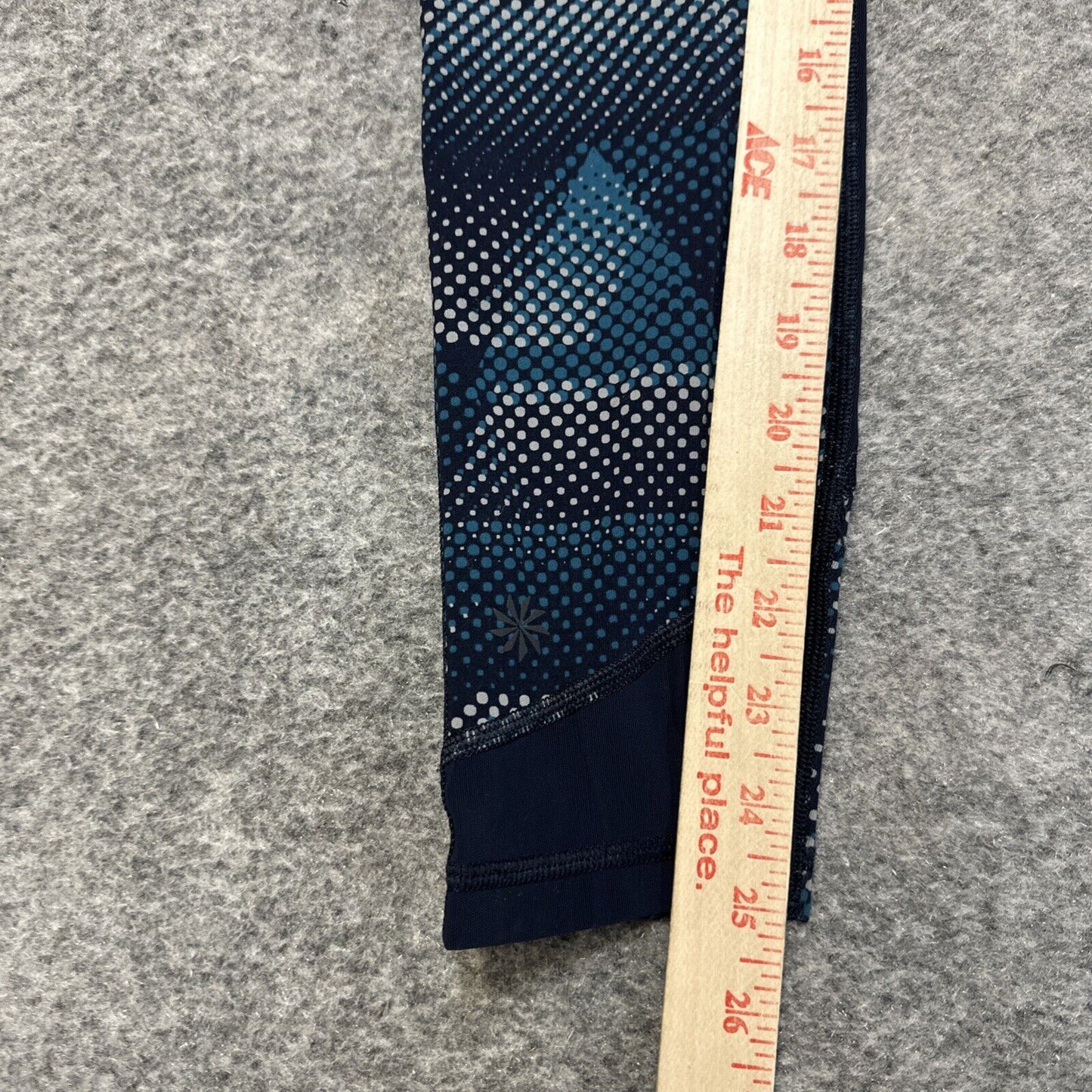 Athleta High Rise Leggings Yoga Pants Women's Size S Blue Spotted Pocket
