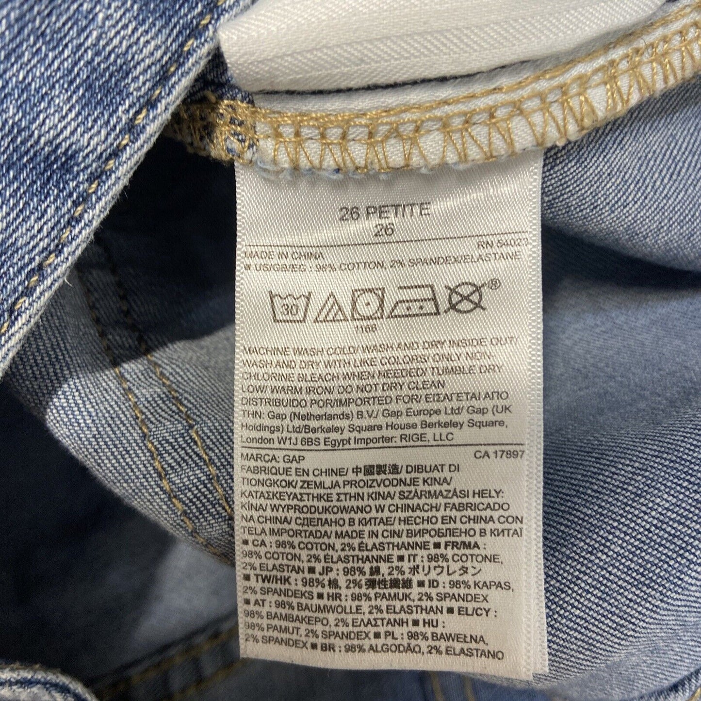 Gap 1969 Always Skinny Distressed Jeans Women's Size 26p Blue Denim