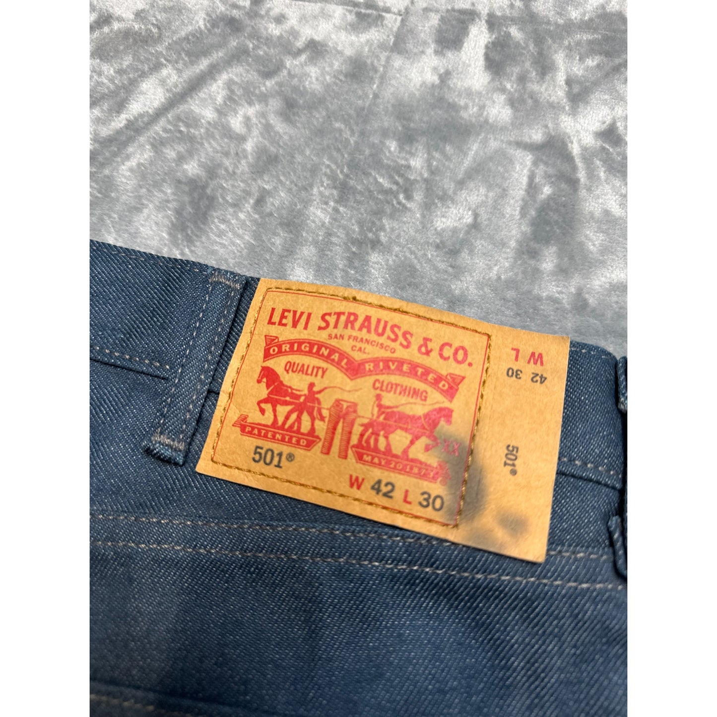 Levi's 501 Made from White Oak Code Denim Straight Jeans Men's Size 42x30 Blue Denim