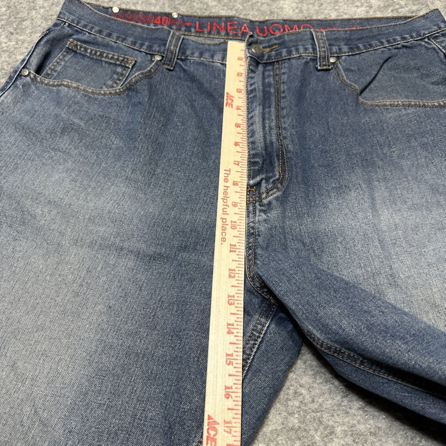 Linea Uomo Relaxed Straight Fit Men's Bermuda Jean Shorts Size W40 Blue Denim