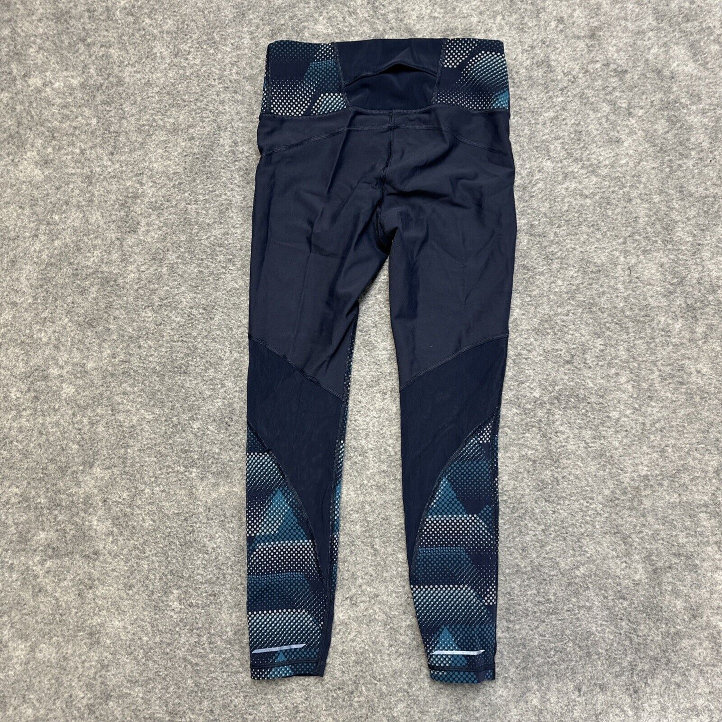 Athleta High Rise Leggings Yoga Pants Women's Size S Blue Spotted Pocket