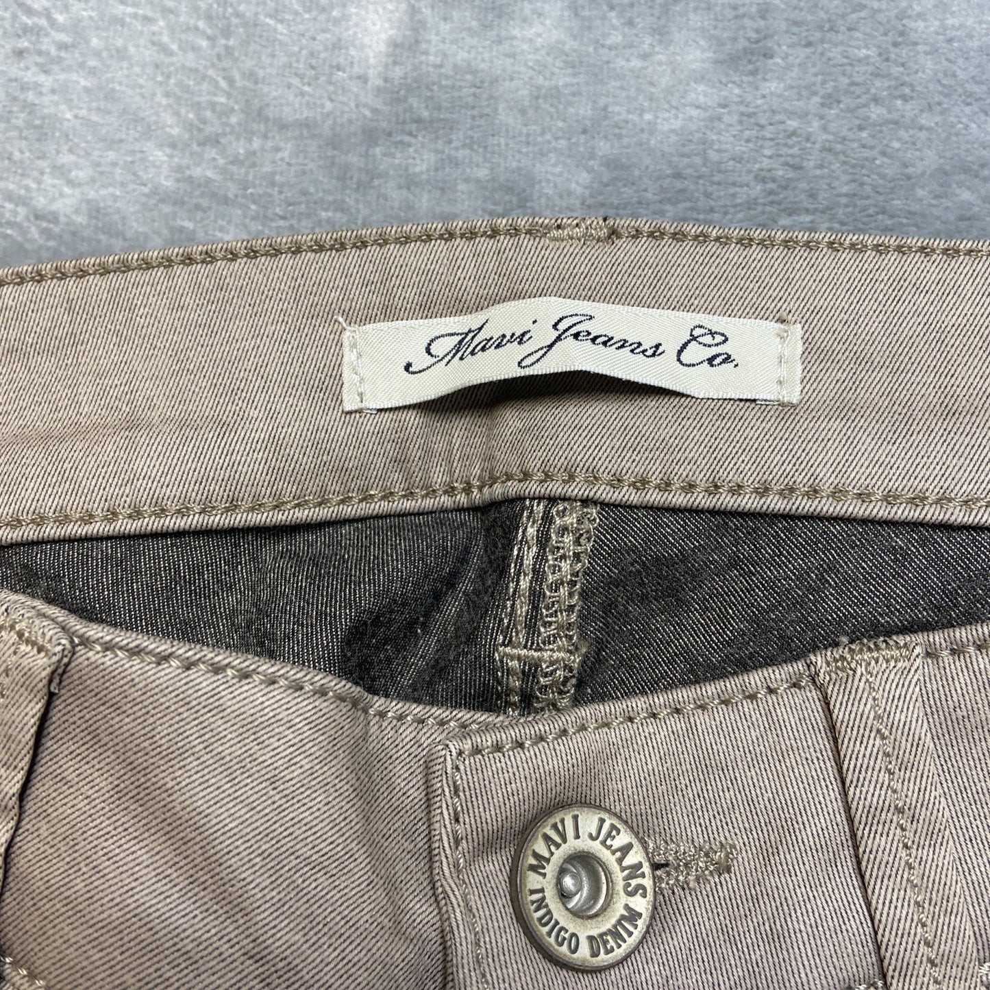 New Mavi Jeans Leather Moon Jeathe Skinny Jeans Women's Size 29 Taupe Beige