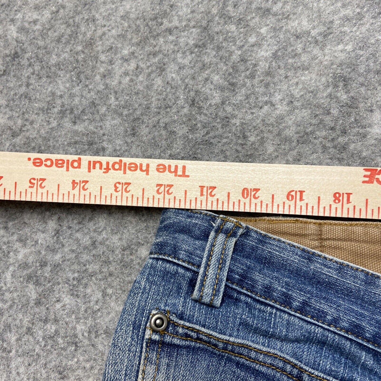Duluth Trading Straight Jeans Men's Size 46x27 Blue Faded Denim Work Jeans