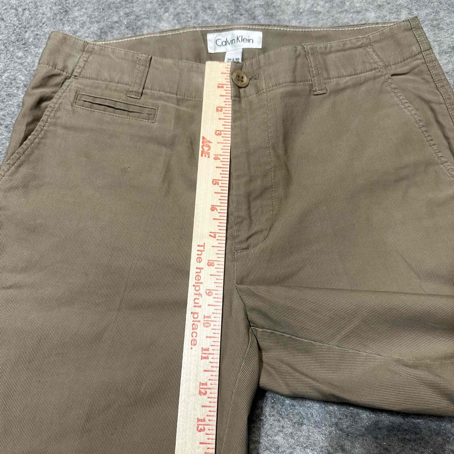 Calvin Klein Men's Chino Trousers Size 30x30 Brown Khaki Medium Wash Pants