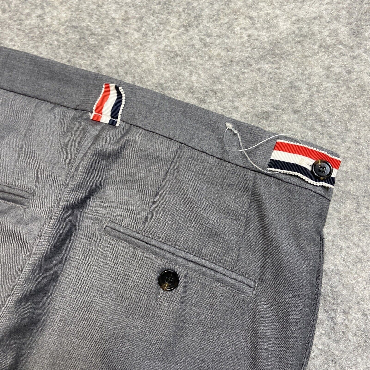 Thom Browne Wool Dress Pants Women's Size 0 Gray Cupro Lined Cuffed Pants