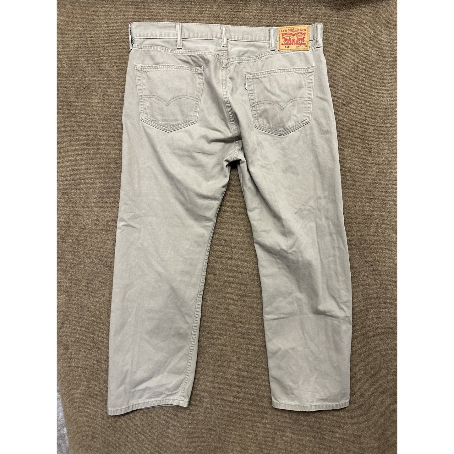 Levi's 505 Regular Fit Mens Jeans Size 40x30 Tan Denim