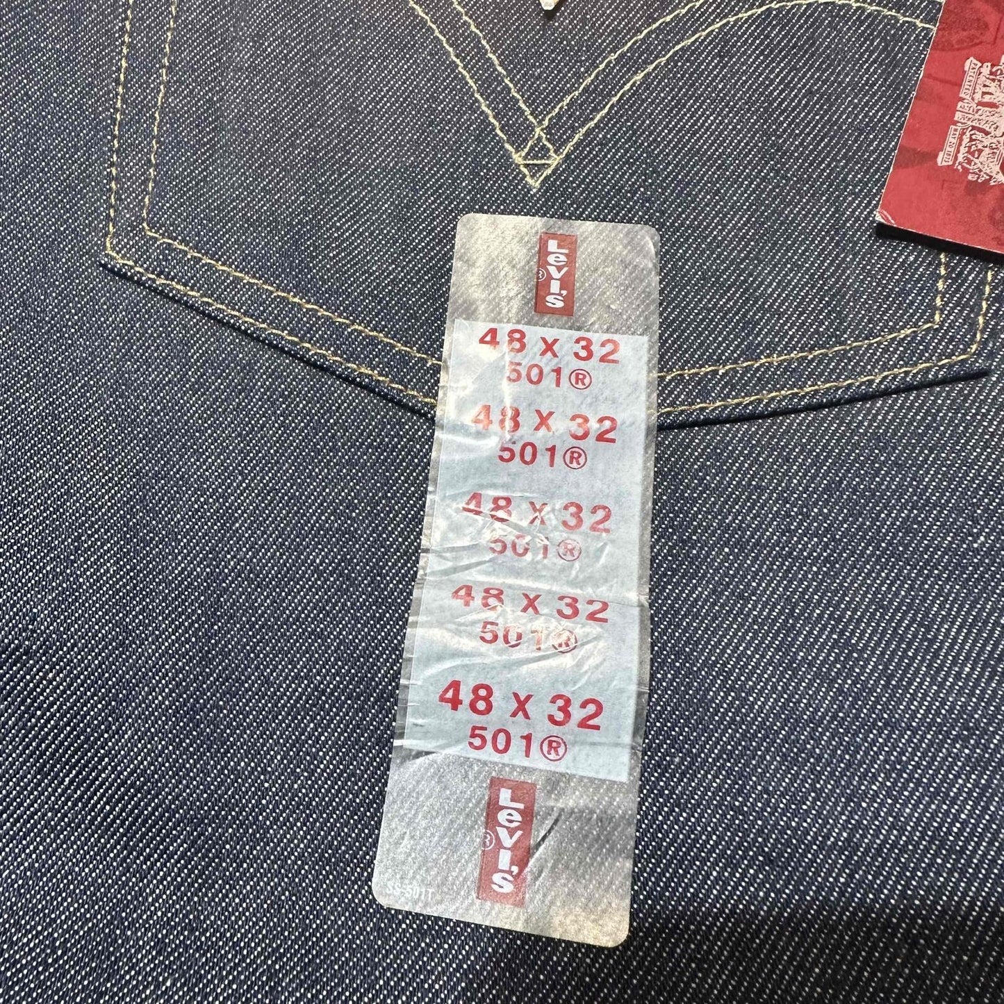 New Vintage Levis 501XX Shrink To Fit Men's Straight Jeans Size 48x32 Blue Dark