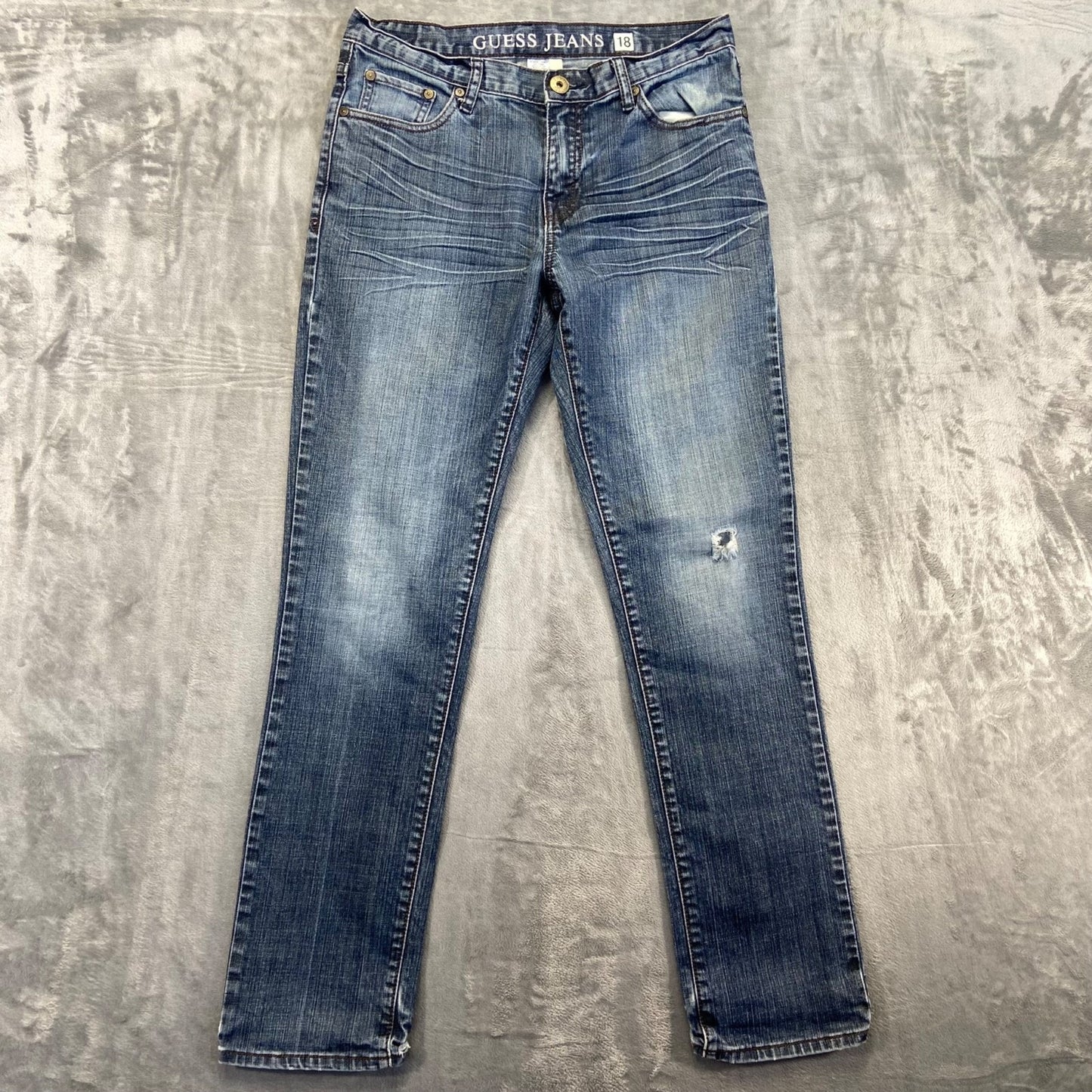Guess Women's Skinny Jeans Size 18 Blue Dark Wash