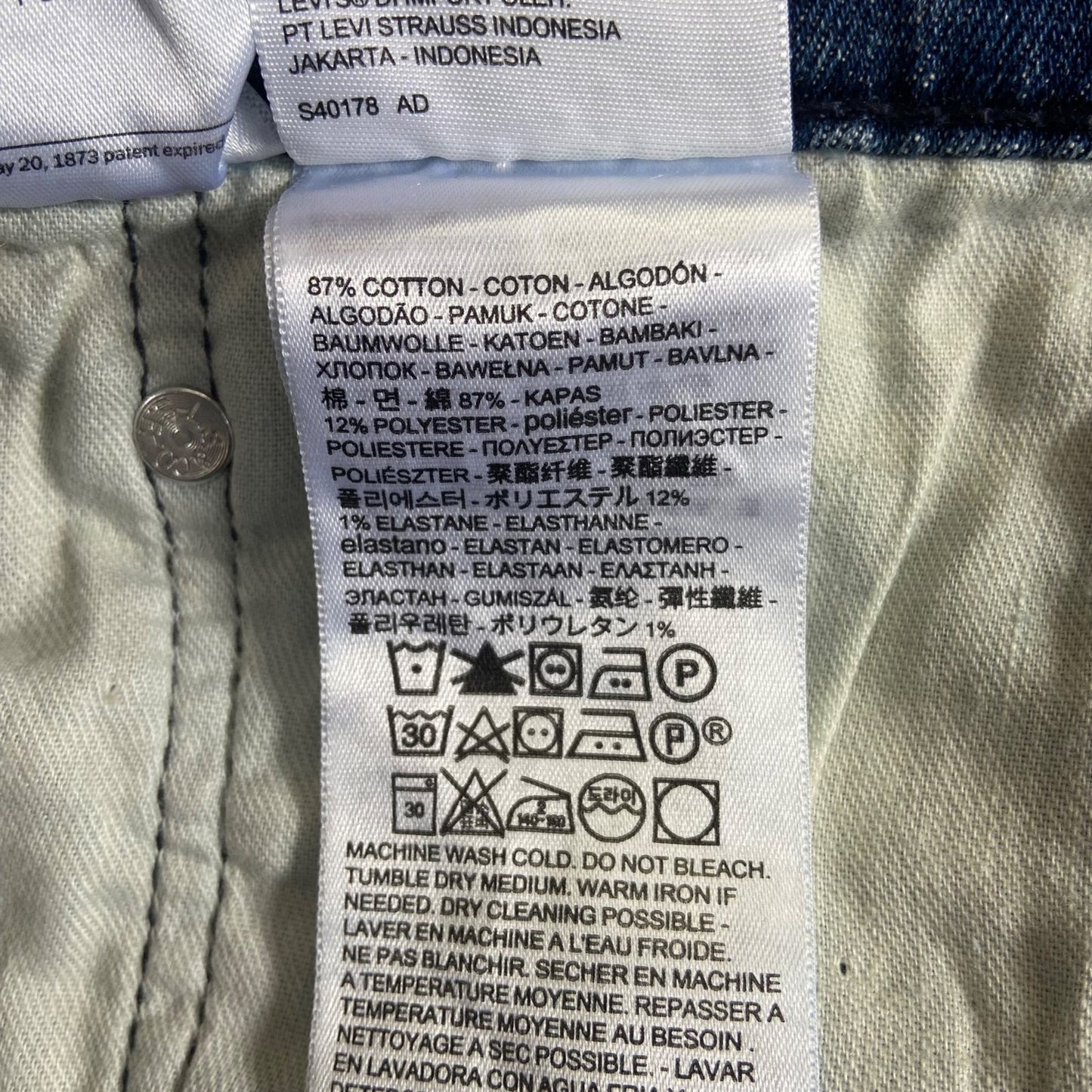 Levi's 541 Athletic Fit Men's Jeans 40x34 Blue Denim Cotton Blend