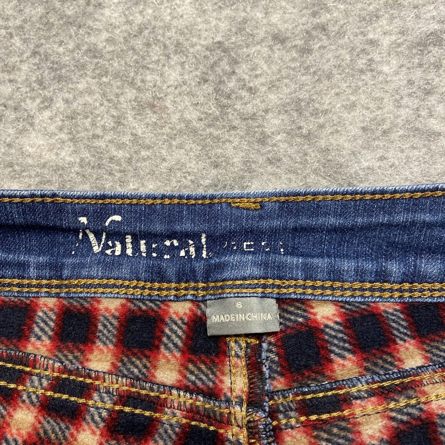 Natural Reflections Flannel Lined Straight Jeans Women's Size 6 Dark Blue