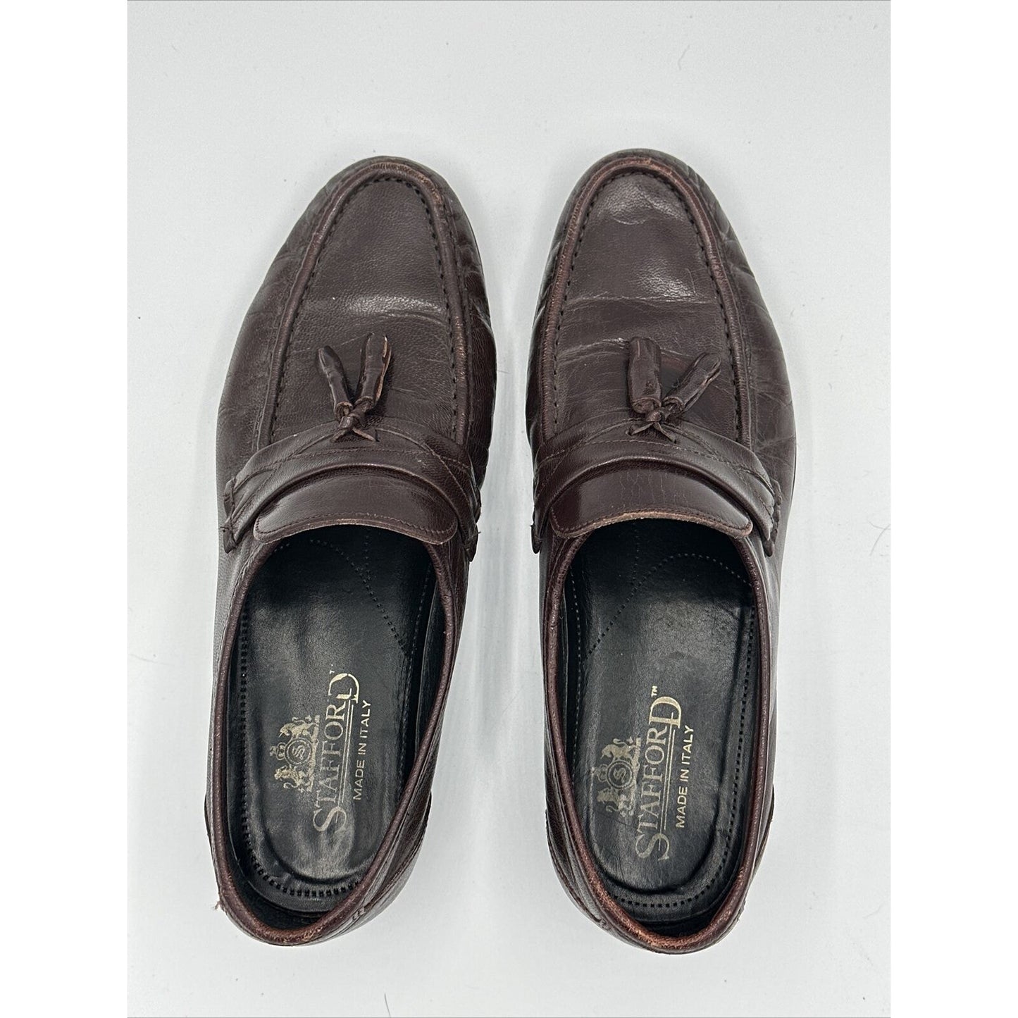 Stafford Men's Tassel Loafers size 7.5 D Brown leather
