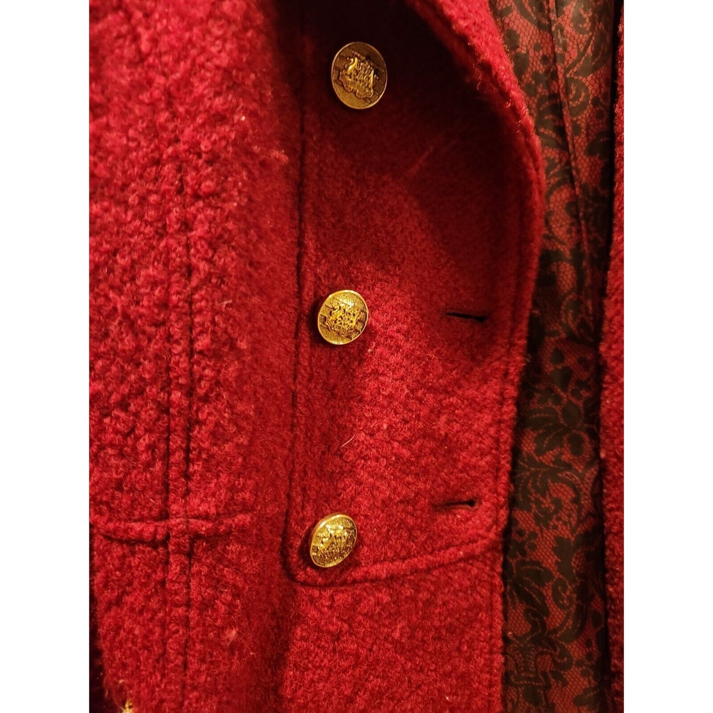 Super Cute, Guess Wool Blend Coat, Burgundy Women's size S