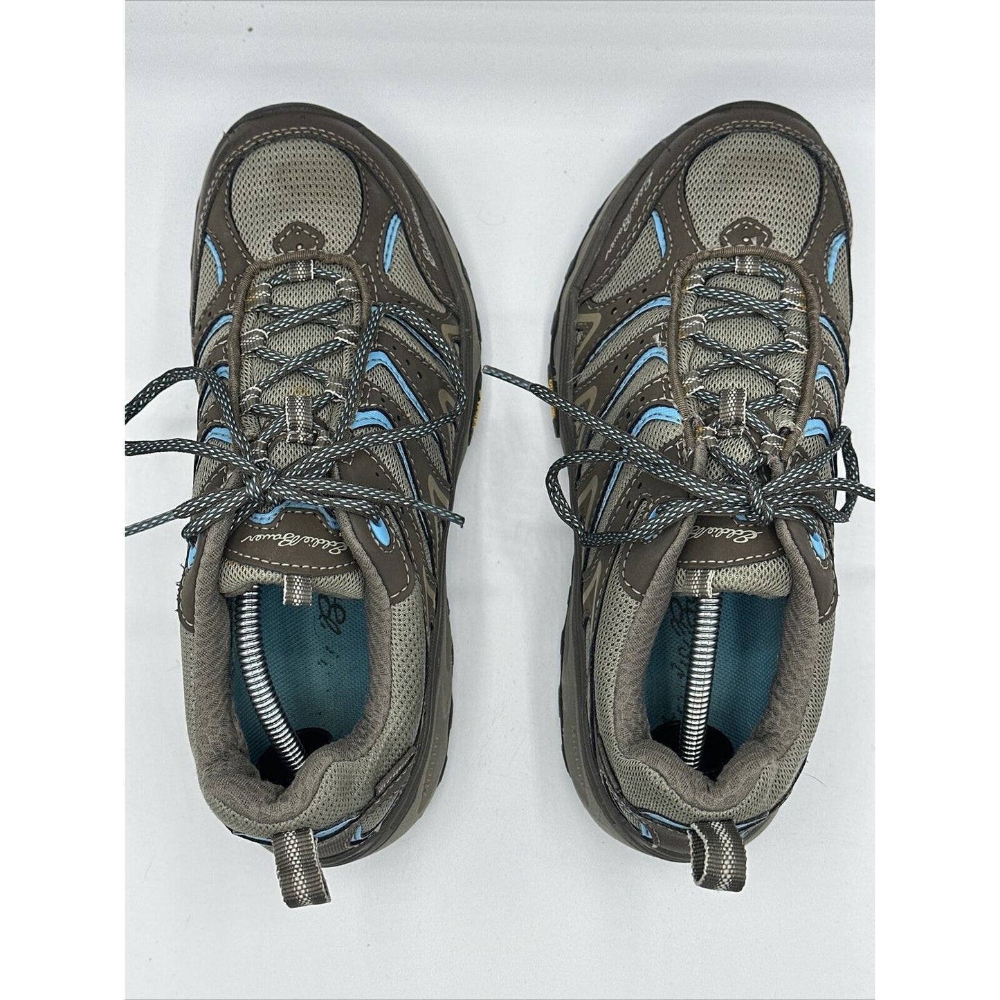 EDDIE BAUER WOMEN'S SIZE 7 VIBRAM HIKING TRAIL GRAY AND BLUE SHOES