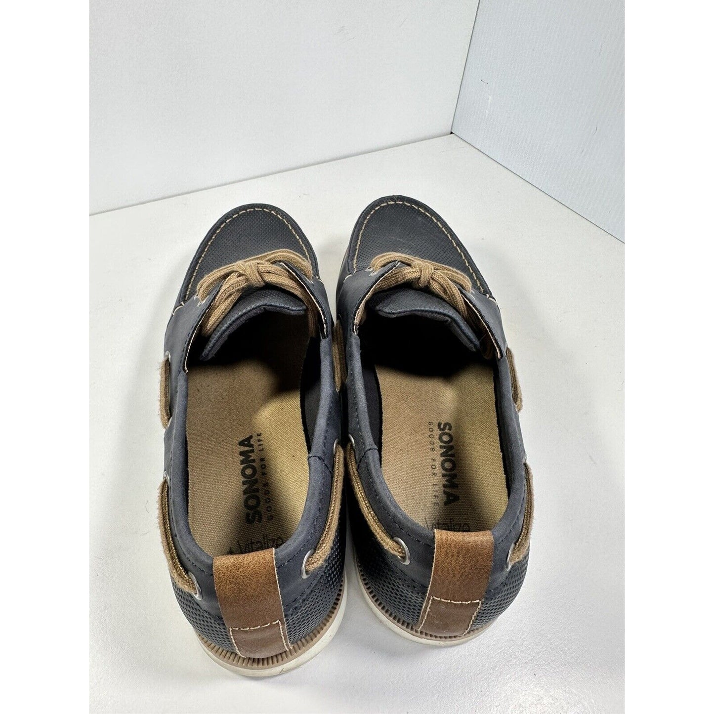 Sonoma Men's Vitalize Ortholite Navy Shoes Size 10.5 Casual Boat Loafer Oxford