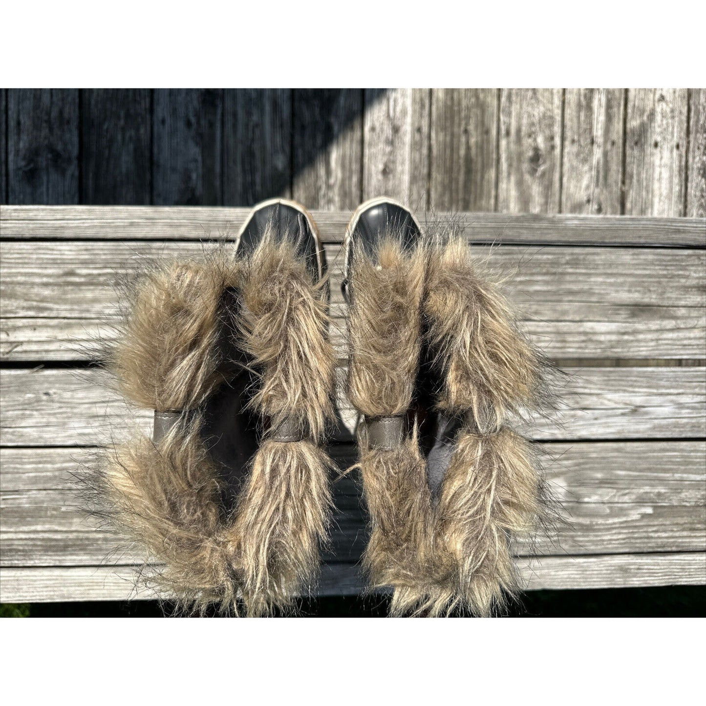 JBU Edith Encore Winter Snow Faux Fur Dark Brown Lace Up Boots Women’s Size 8.5