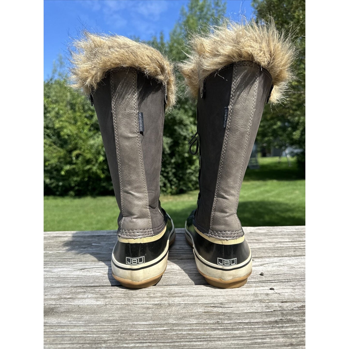 JBU Edith Encore Winter Snow Faux Fur Dark Brown Lace Up Boots Women’s Size 11