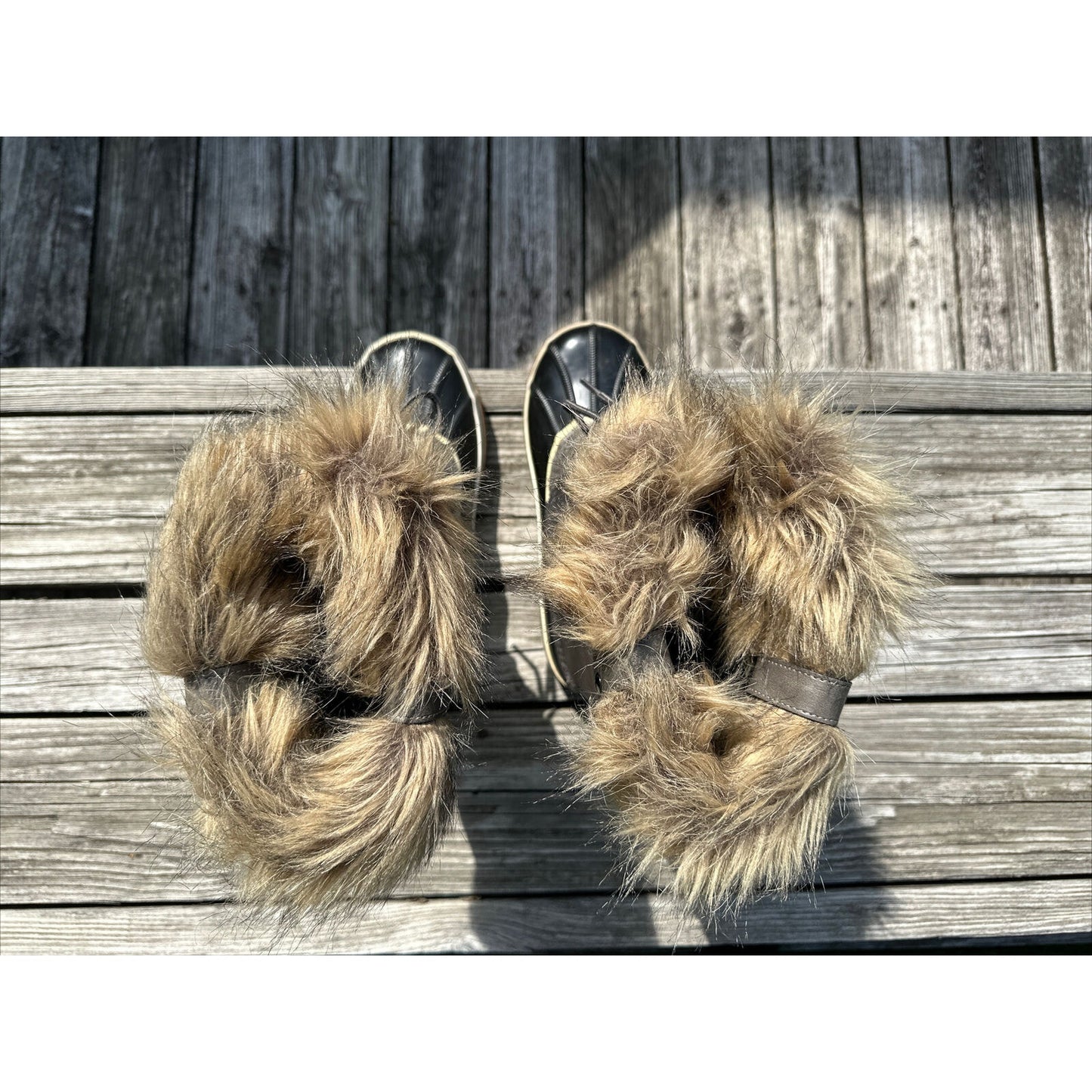 JBU Edith Encore Winter Snow Faux Fur Dark Brown Lace Up Boots Women’s Size 11