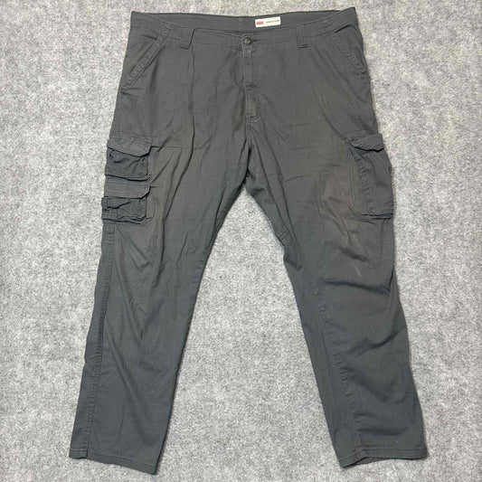 Wrangler Regular Taper Men's Straight Cargo Pants Size 42x30 Gray Faded Pants