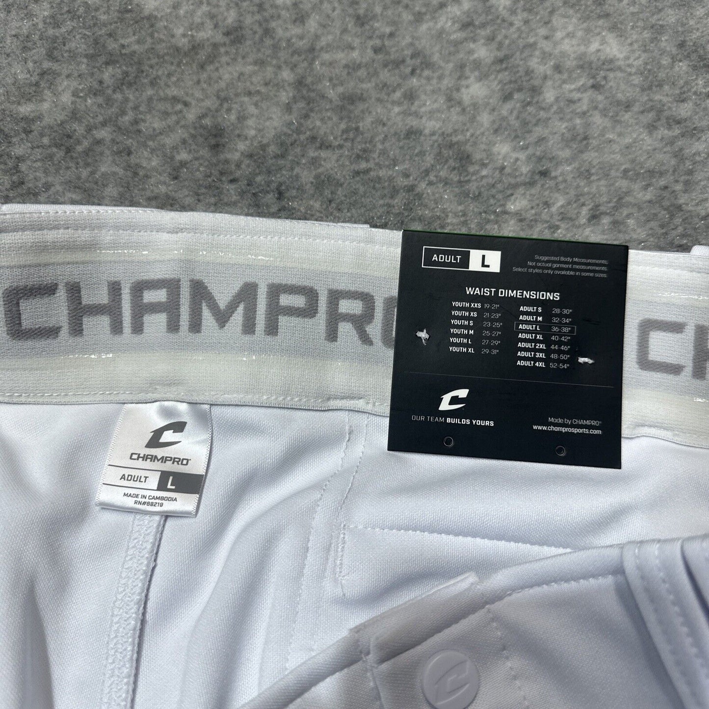 Champro Kincker Loose Fit Men's Baseball Pants Size L White Cropped Pants