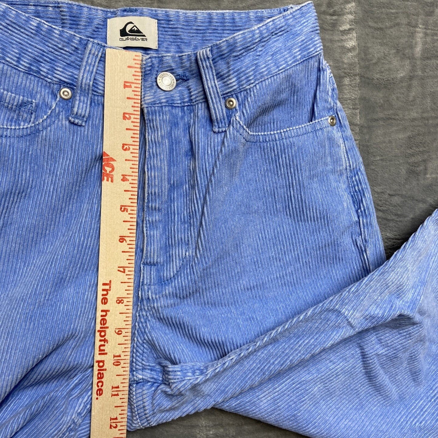 Quiksilver Chino Pants Men's Size 25 Corduroy Ribbed Straight Blue