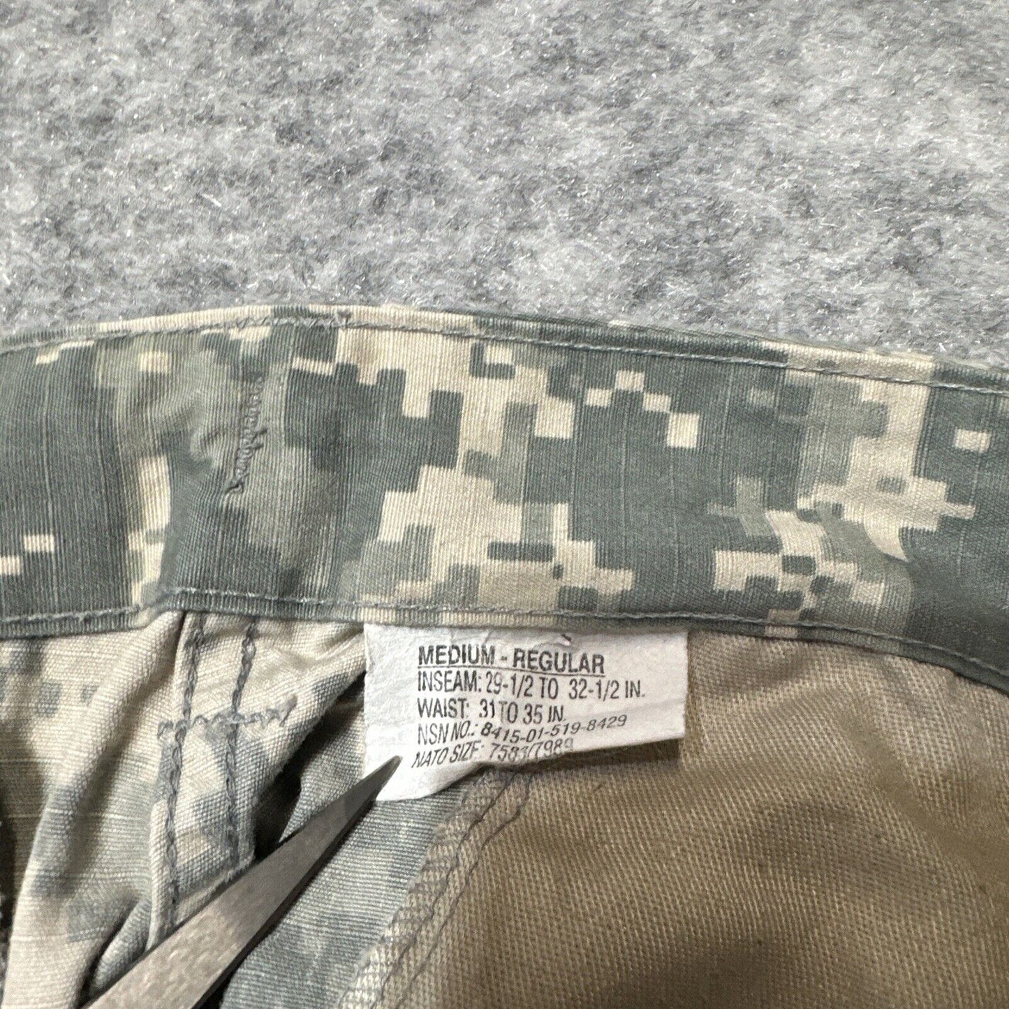 Army Combat Uniform Trousers Men's Camouflage Pants Size M Green Cargo Pants