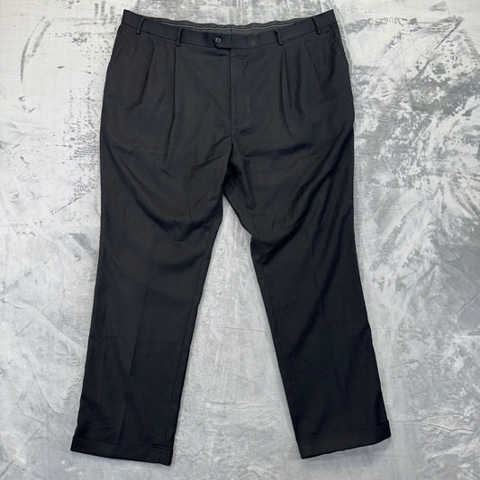 Roundtree & Yorke Men's Pleated Dress Pants 48x32 Black