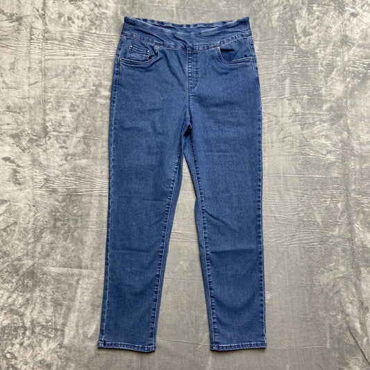 Blair Pull On Straight Jeans Women’s Size 12 Blue Medium Wash Denim