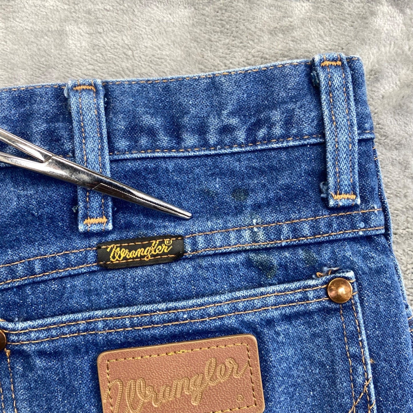 Vintage Wrangler Cowboy Cut Bootcut Jeans Men's Size 36x32 Dark Blue Denim