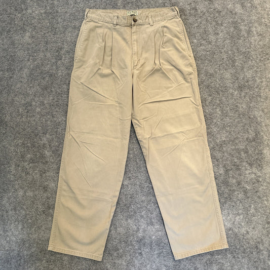 Vintage L.L.Bean Women's Pleated Bootcut Chino Pants Size 10 Beige Chinos