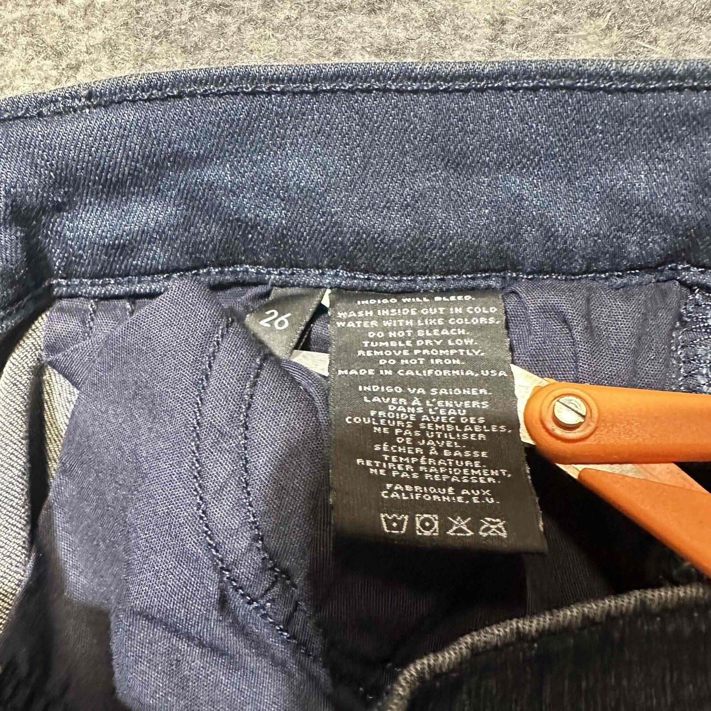 J Brand Snowbird Skinny Jeans Women's Size 26 Dark Wash Step Hem