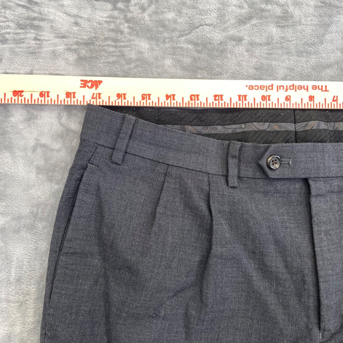 Lauren Ralph Lauren Men's Pleated Dress Pants 36x30 Gray