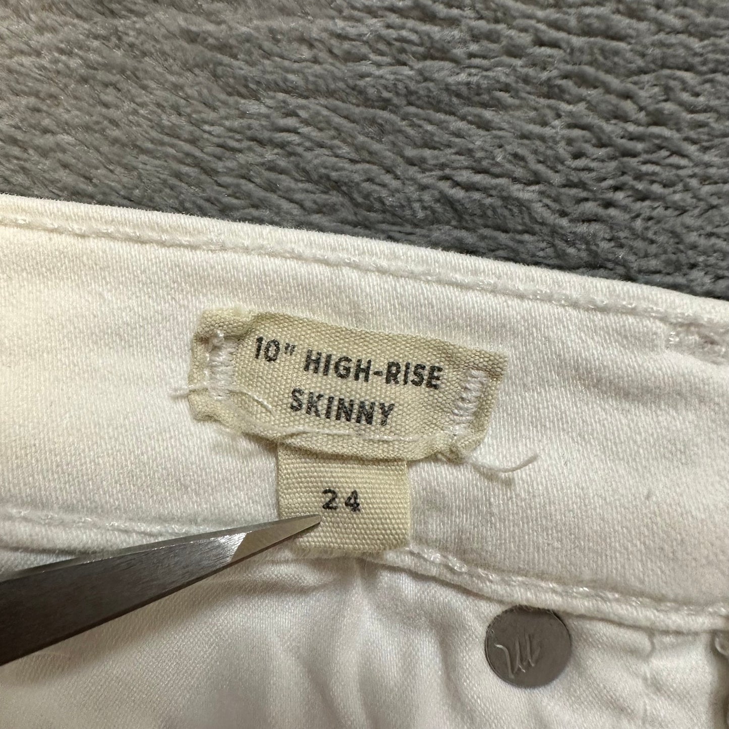 Madewell 10” High Rise Skinny Jeans Women’s Size 24 White