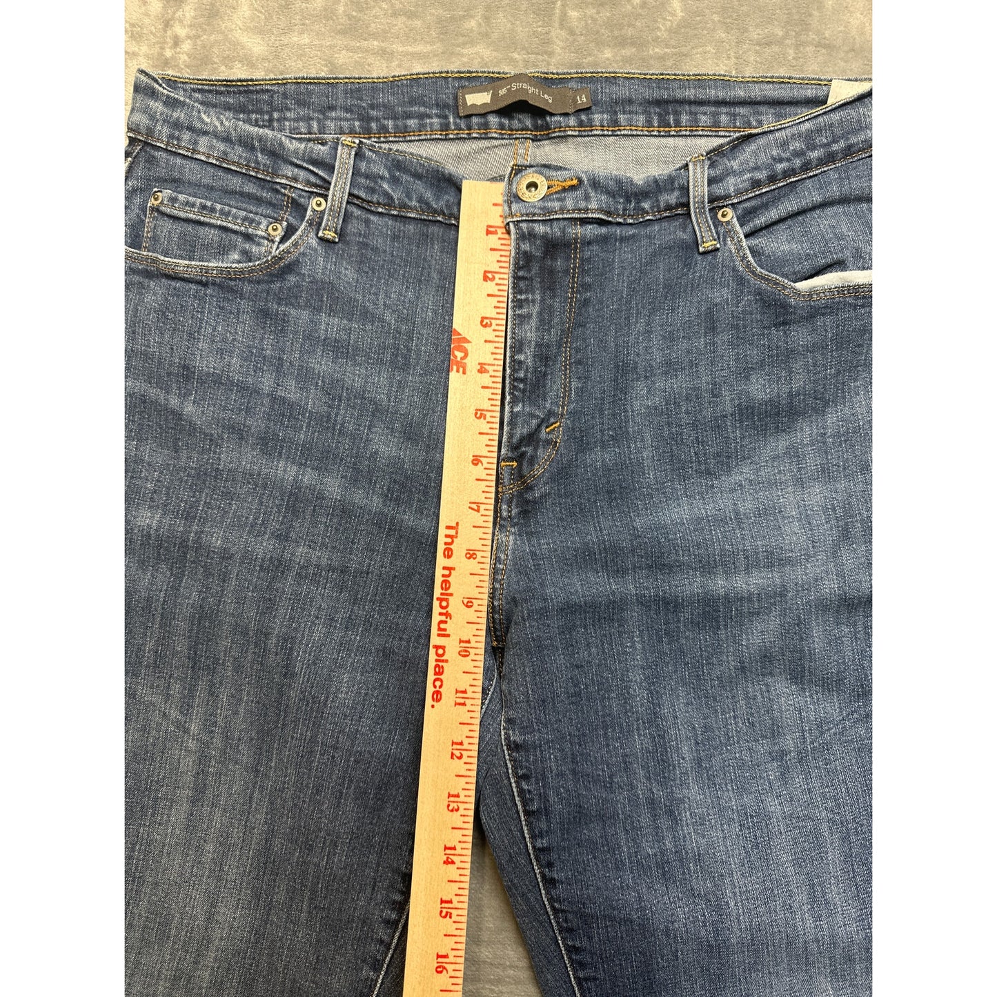 Levi's 505 Straight Leg Jeans Women's Size 14 Blue Denim