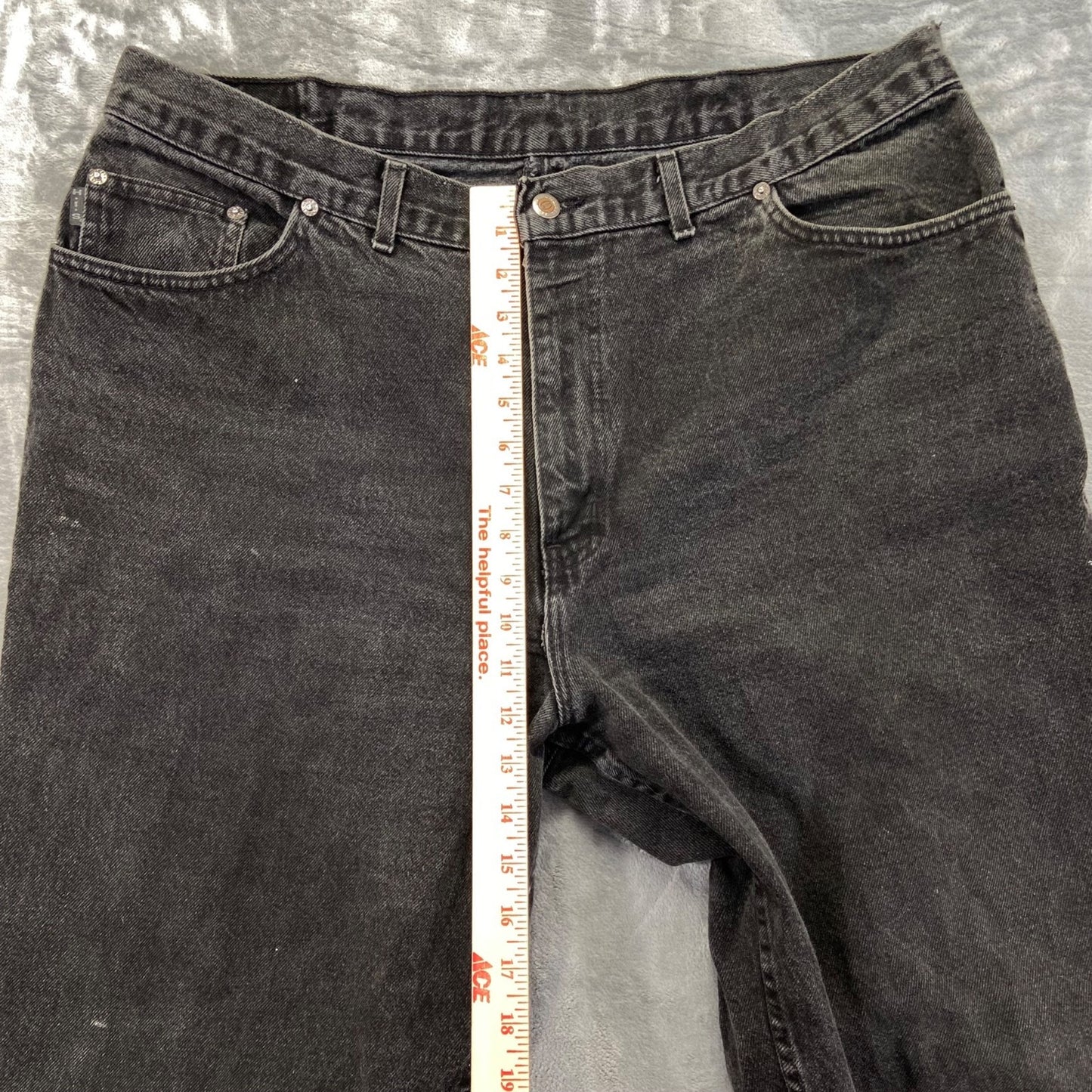 Vintage H.I.S. Straight Leg Jeans Men's 40x32 Black Denim Casual Paint Splatter