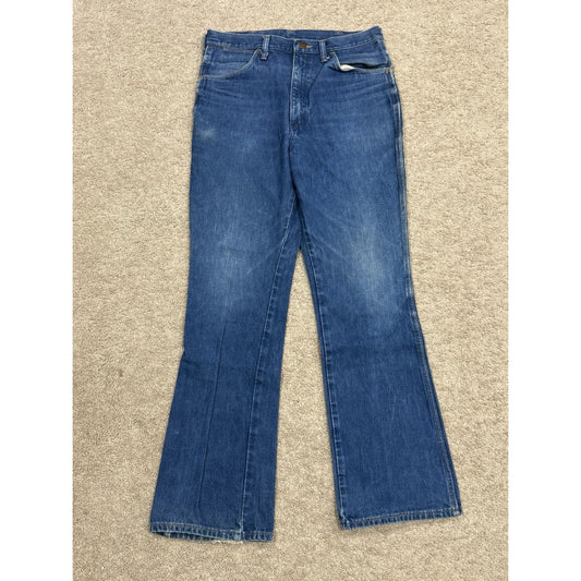 Vintage Wrangler NO FAULT Mens Blue Jeans Cowboy Cut Original Fit - 34 X 34