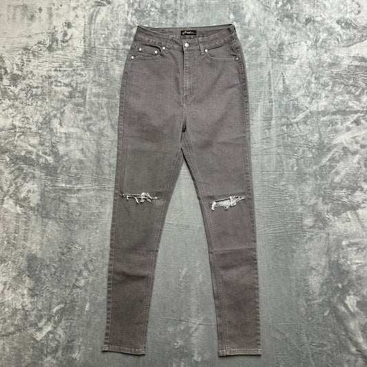 bQb Distressed Skinny Jeans Women's Size 11 Gray Denim